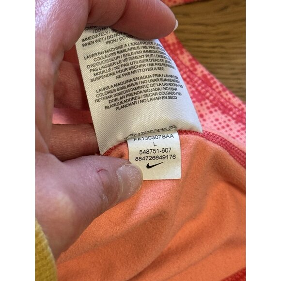 Nike Pro Women’s Large Running Shirt Peach ISH PinkDri-Fit Patterned Quarter Zip - Picture 12 of 14